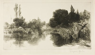 Estanque del Molino Shere, No. II (gran placa) de Francis Seymour Haden