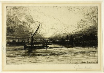 Atardecer en el Támesis de Francis Seymour Haden
