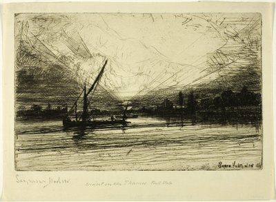 Atardecer en el Támesis de Francis Seymour Haden