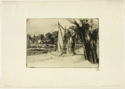 Thames Ditton con una vela de Francis Seymour Haden