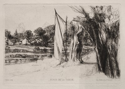 Thames Ditton - Con una vela de Francis Seymour Haden