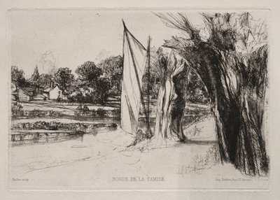 Thames Ditton - Con una Vela, 1864 de Francis Seymour Haden