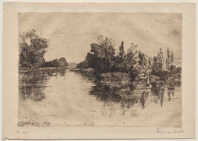 La isla, frente a la granja de Boyle de Francis Seymour Haden