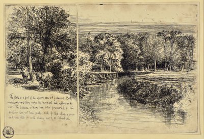 Los dos asnos y el río Dundrum de Francis Seymour Haden