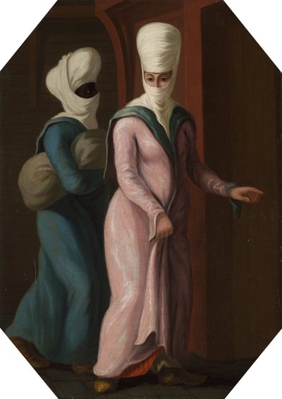 Una dama turca va al baño con su esclava de Francis Smith