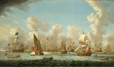 Polvorín naval en Spithead (Inglaterra), en 1767. Óleo sobre lienzo de Francis Swaine