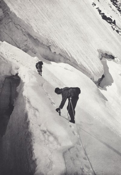 Alpes Peninos: Por debajo del Col de Tournanche (foto en blanco y negro) de Francis Sydney Smythe
