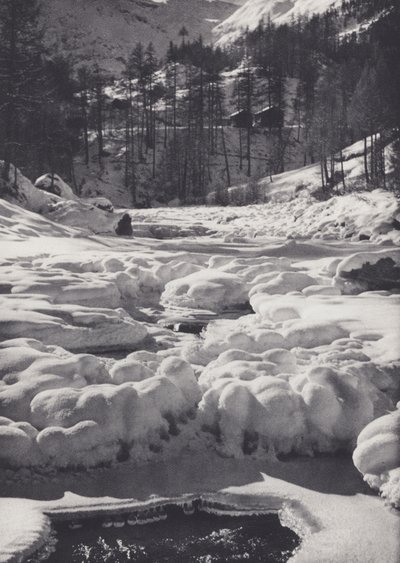 Alpes Peninos: Arroyo congelado (foto en blanco y negro) de Francis Sydney Smythe