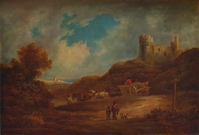 Un castillo, con carro y caballos, c1886, 1938 de Francis Towne