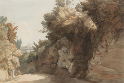 Una Vista Cerca del Arco Scuro, Mirando Hacia la Villa Medici, Roma, 1785 de Francis Towne