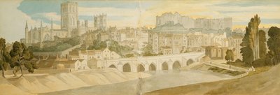 Catedral y castillo de Durham desde el río Wear, 1811 de Francis Towne