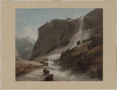 Cascada entre Chiavenna y el Monte Splügen, 1784 de Francis Towne