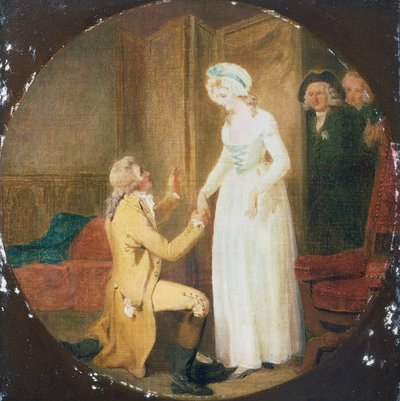 Acto V, Escena III de la obra She Stoops to Conquer de Oliver Goldsmith (1730-1774) de Francis Wheatley