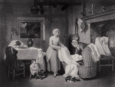 Horas rústicas: Noche, grabado por H. Gillbank de Francis Wheatley