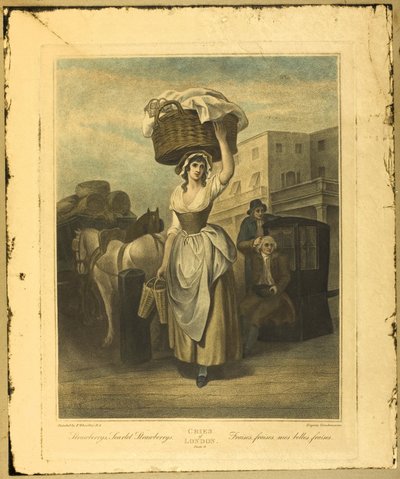 Fresas, Fresas Escarlata, Lámina 9 de Los Gritos de Londres de Francis Wheatley