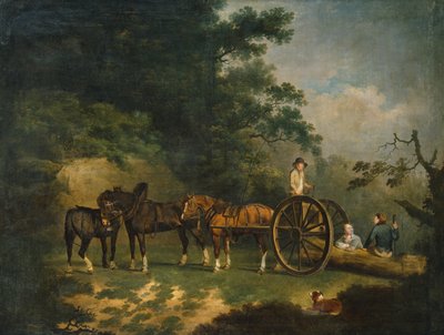 Leñadores con su Carro Descansando en un Claro Boscoso de Francis Wheatley