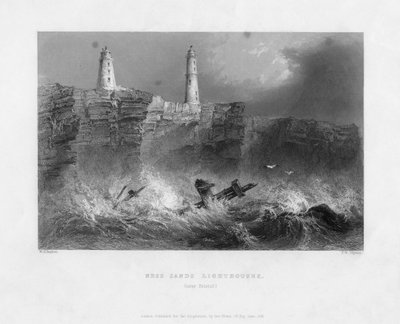 Faros de Ness Sands, cerca de Bristol, Gloucestershire de Francis William Topham