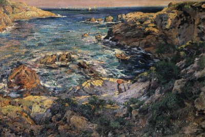 Vista de la costa de Aiguablava en España. Pintura de Francesc Gimeno i Arasa (1858-1927) Finales del siglo XIX principios del siglo XX Barcelona. Museu Nacional d