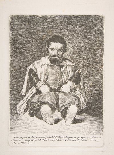 Un enano conocido como El Primo después de Diego Velázquez, 1778 de Francisco de Goya