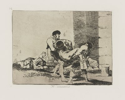 al cementerio (Al Cementerio.), pl. 56 de la serie Los Desastres de la Guerra de Francisco de Goya