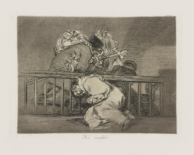 ¿Como? ¿sucedido?. (Así es como sucedió), pl. 47 de la serie Los desastres de la guerra de Francisco de Goya