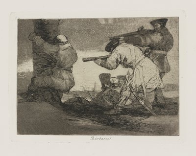 B?rbaros! (Barbarians!), pl. 38 from the series Los desastres de la guerra (The Disasters of War) de Francisco de Goya