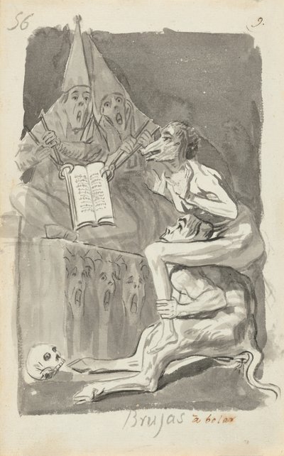 Brujas a volar (verso) de Francisco de Goya