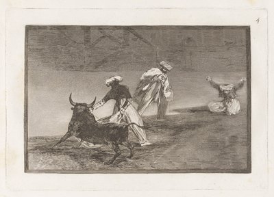 Capean otro encerrado, Lámina 4 de La tauromaquia de Francisco de Goya