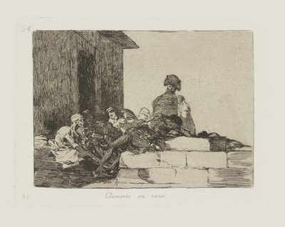 Clamores en vano. (Las apelaciones son en vano), pl. 54 de la serie Los Desastres de la Guerra de Francisco de Goya