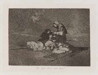 De que? sirve una taza? (What Is the Use of a Cup?), Plate 59 from Los desastres de la guerra (The Disasters of War) de Francisco de Goya