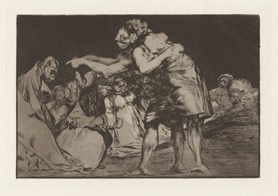 Disparate desordenado (Disorderly Folly) or Disparate matrimonial (Matrimonial Folly), also known as La que mal marida nunca le falta que diga (She Who Is Ill Wed Never Misses a Chance to Say So, from the series Los disparates (Los proverbios) de Francisco de Goya