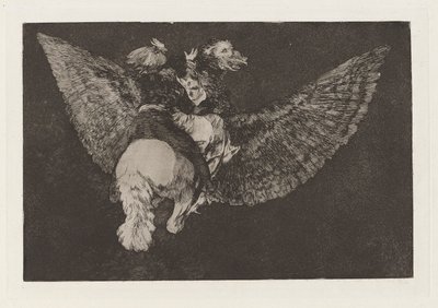 Disparate volante (Flying Folly), also known as Reniego al amigo que cubre con las alas y muerde con el pico (Renounce the Friend Who Covers You with his Wings and Bites You with his Beak), from the series Los disparates (Los proverbios) de Francisco de Goya