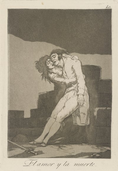 El amor y la muerte. (Love and Death.), pl. 10 from the series Los caprichos de Francisco de Goya