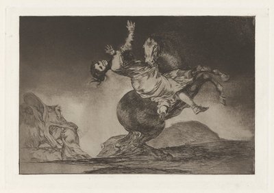 El caballo raptor (The Horse-Abductor), also known as La mujer y el potro, que los dome otro (A Woman and a Horse, Let Someone Else Master Them), from the series Los disparates (Los proverbios) de Francisco de Goya