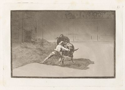 El famoso Martincho poniendo banderillas al quiebro (The Famous Martincho Places the Banderillas Playing the Bull with the Movement of his Body), Plate 15 from La tauromaquia de Francisco de Goya