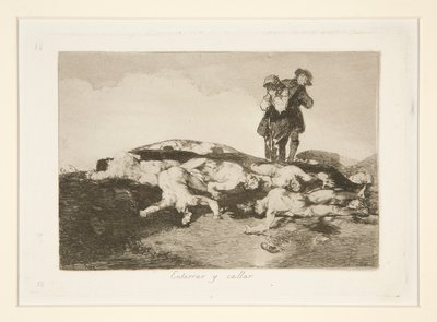 Entiérrenlos y callen, pl. 18 de Los desastres de la guerra de Francisco de Goya