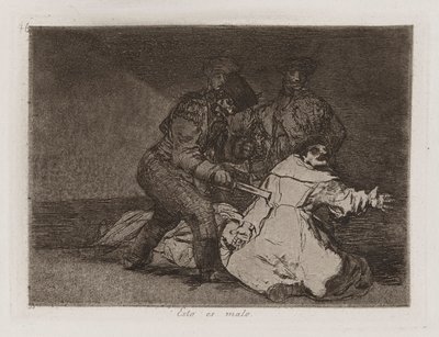 Esto es malo (This is Bad), Plate 46 from Los desastres de la guerra (The Disasters of War) de Francisco de Goya