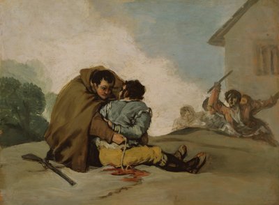 Fray Pedro ata a El Maragato con una cuerda de Francisco de Goya