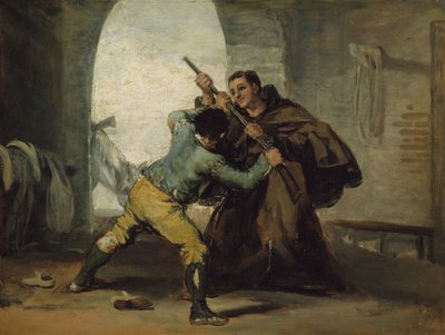 El Fraile Pedro Arrebata el Arma de El Maragato, c. 1806 de Francisco de Goya
