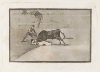 La desgraciada muerte de Pepe Illo en la plaza de Madrid (The Unlucky Death of Pepe Illo in the Ring at Madrid), Plate 33 from La tauromaquia de Francisco de Goya