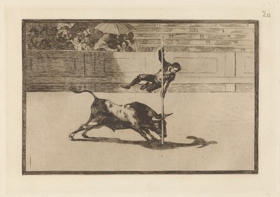 Ligereza y Audacia de Juanito Apinani en [el Anillo] en Madrid, Lámina 20 de La Tauromaquia de Francisco de Goya