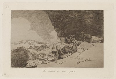 Lo mismo en otras partes (The Same Elsewhere), Plate 23 from Los desastres de la guerra (The Disasters of War) de Francisco de Goya