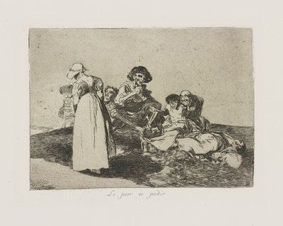 Lo peor es pedir. (The Worst Is To Beg.), pl. 55 from the series Los desastres de la guerra (The Disasters of War) de Francisco de Goya