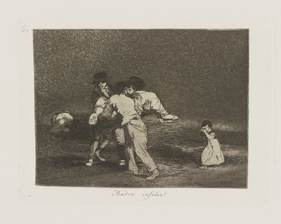 Madre infeliz! (Unhappy Mother!), pl. 50 from the series Los desastres de la guerra (The Disasters of War) de Francisco de Goya