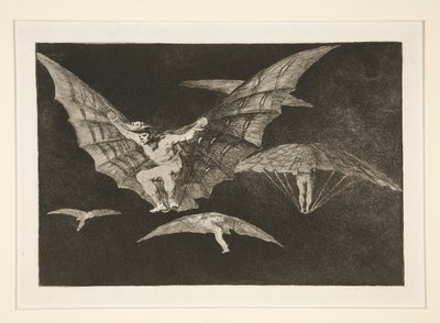 Modo de vuelo (Una forma de volar), pl. 13 de la serie Los Proverbios de Francisco de Goya