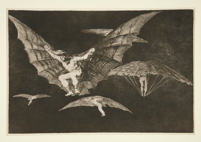 Modo de vuelo (Una forma de volar), pl. 13 de la serie Los Proverbios de Francisco de Goya