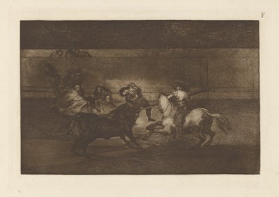 La Muerte de Pepe Illo (3ra Composición), Lámina F de El Toro Machia (3ra Edición) de Francisco de Goya