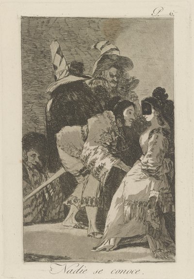 Nadie se conoce. (Nadie se conoce a sí mismo), pl. 6 de la serie Los caprichos de Francisco de Goya