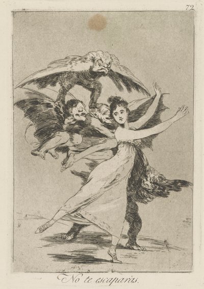 No te escapes. (No escaparás), pl. 72 de la serie Los caprichos de Francisco de Goya