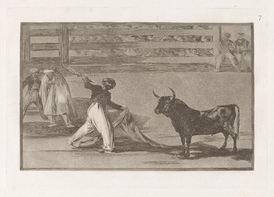 Origen de los arpones ? banderillas (Origin of the Harpoons or Banderillas), Plate 7 from La tauromaquia de Francisco de Goya